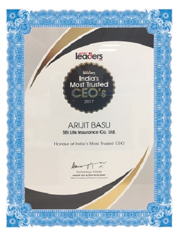 SBI Life Most Trusted CEO by WCRC Leaders Asia